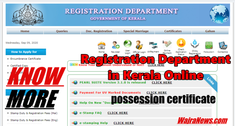 Registration Department in Kerala Online