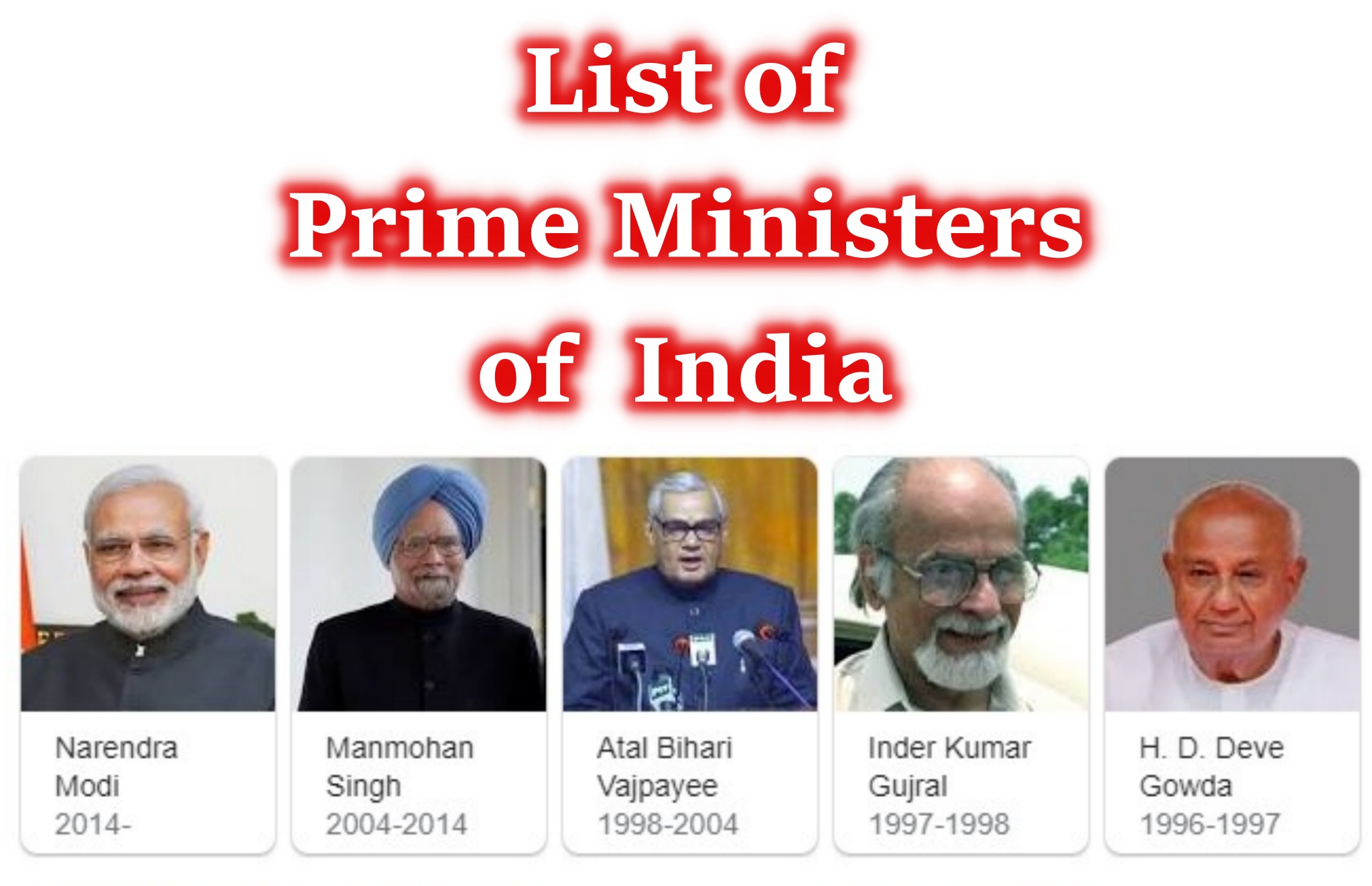 List of Prime minster of india